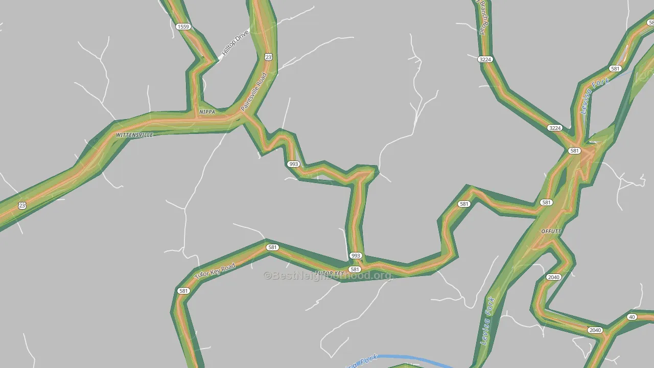 Tutor Key, KY Map of Noise Levels in Tutor Key