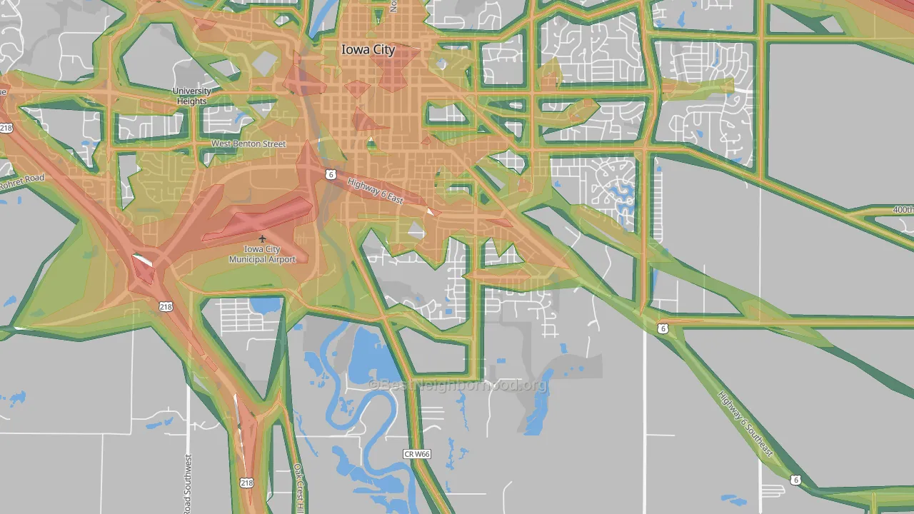 Twain, Iowa City, IA Map of Noise Levels in Twain