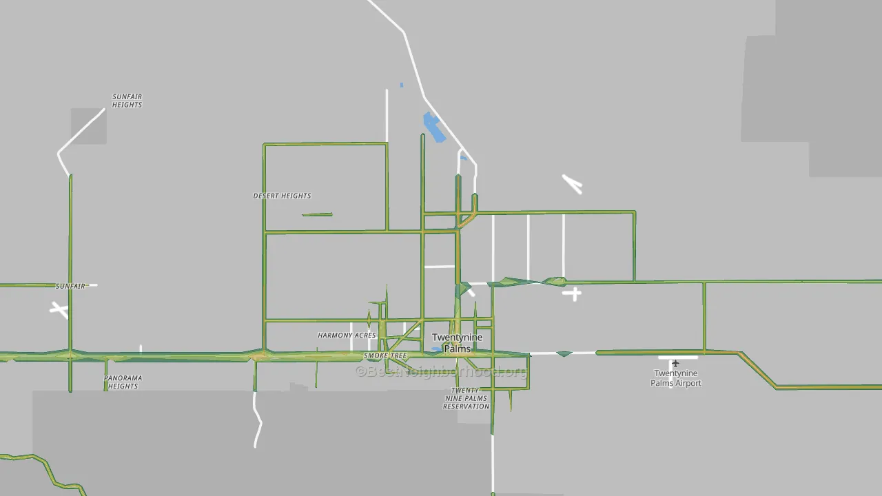Twentynine Palms, CA Map of Noise Levels in Twentynine Palms
