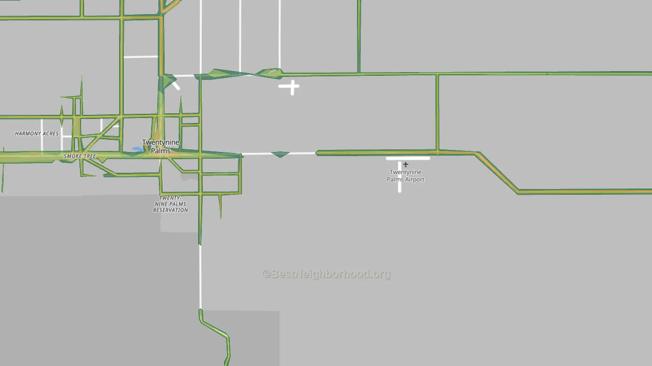 Twentynine Palms Marine Corps Base, CA Map of Noise Levels in Twentynine Palms Marine Corps Base