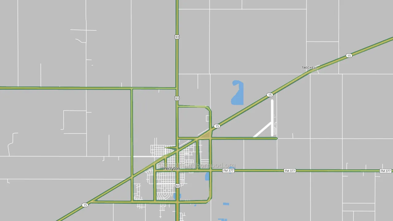 Twichell, TX Map of Noise Levels in Twichell