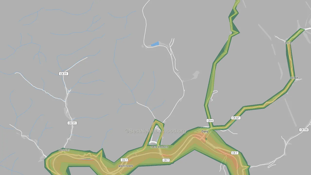 Twin Branch, WV Map of Noise Levels in Twin Branch