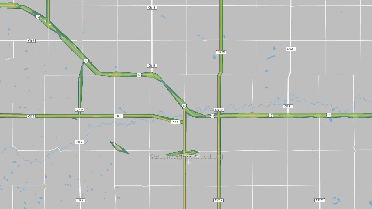Twin Brooks, SD Map of Noise Levels in Twin Brooks