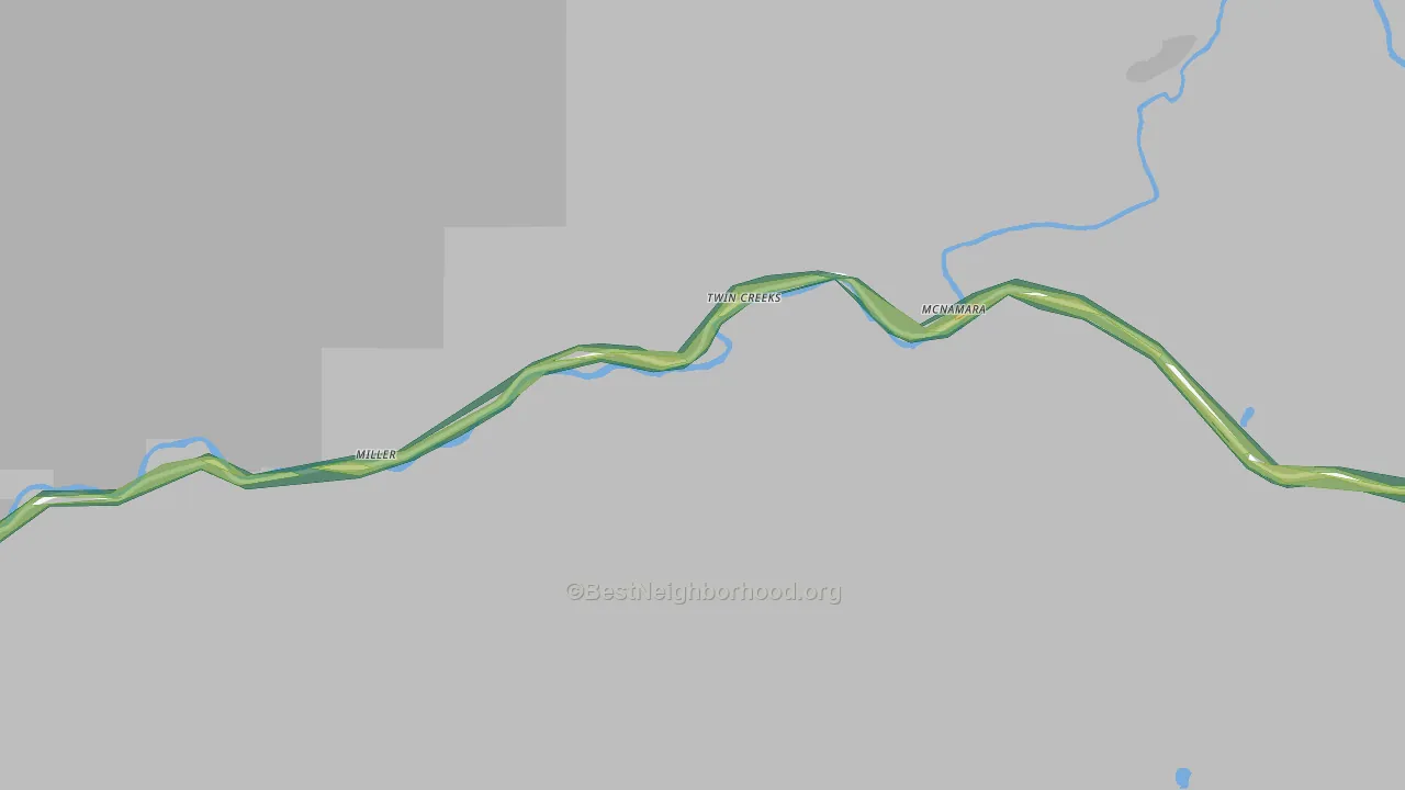 Twin Creeks, MT Map of Noise Levels in Twin Creeks