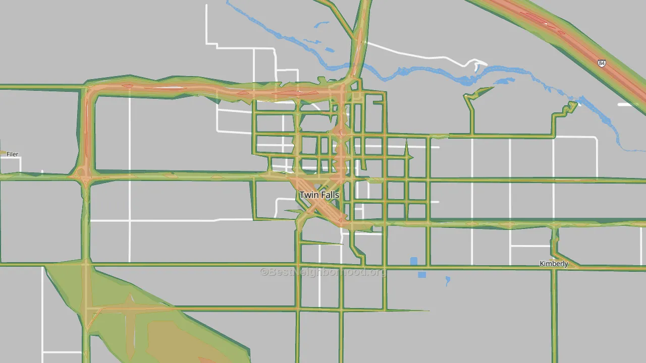 Twin Falls, ID Map of Noise Levels in Twin Falls