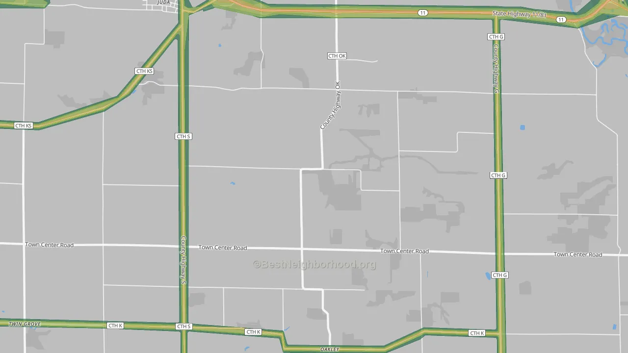 Twin Grove, WI Map of Noise Levels in Twin Grove