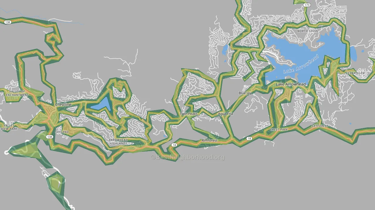 Twin Peaks, CA Map of Noise Levels in Twin Peaks