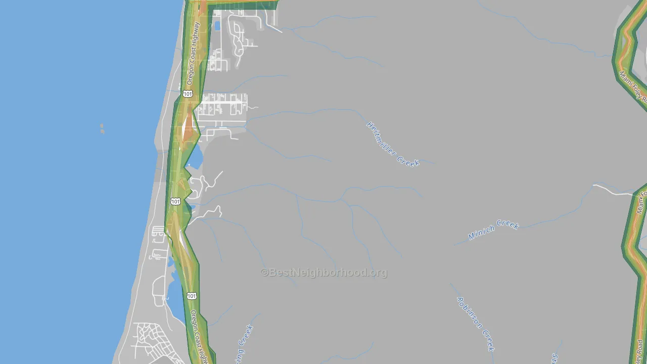 Twin Rocks, OR Map of Noise Levels in Twin Rocks