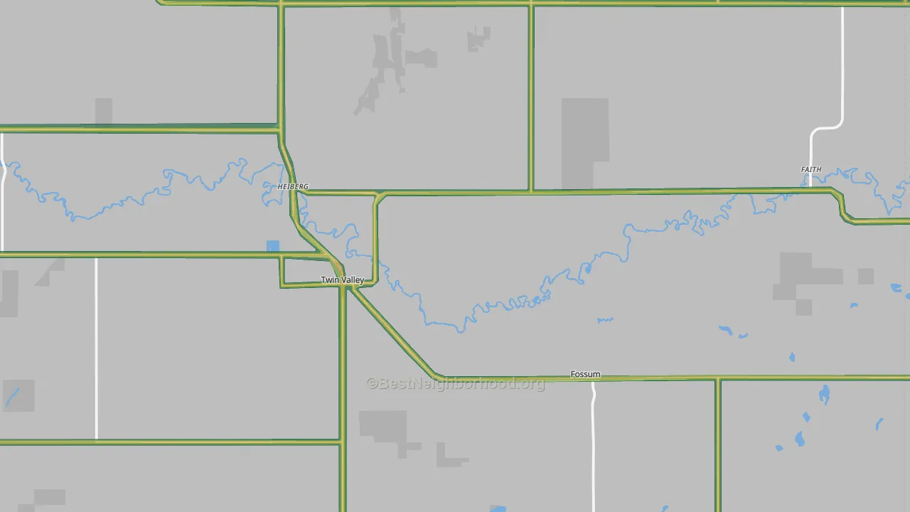 Twin Valley, MN Map of Noise Levels in Twin Valley