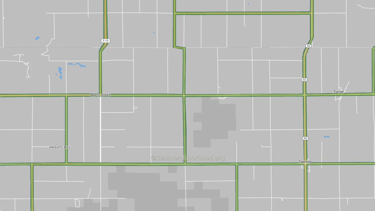Twining, MI Map of Noise Levels in Twining