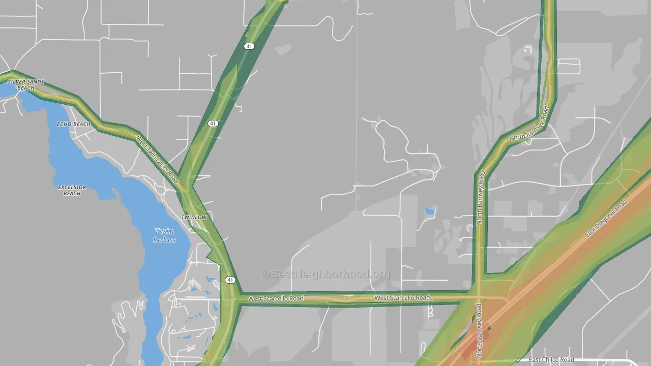 Twinlow, ID Map of Noise Levels in Twinlow