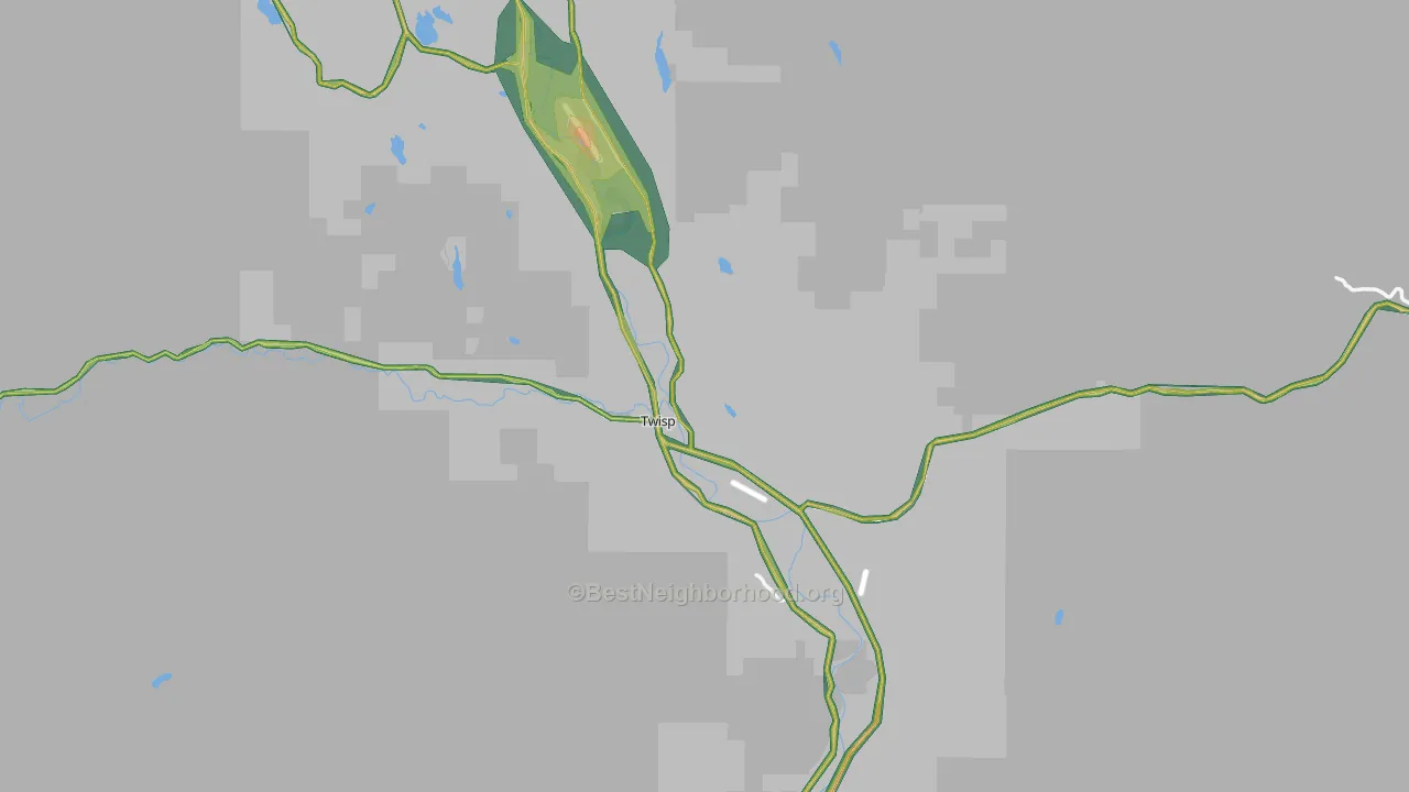 Twisp, WA Map of Noise Levels in Twisp