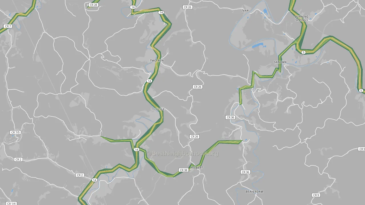 Two Run, WV Map of Noise Levels in Two Run