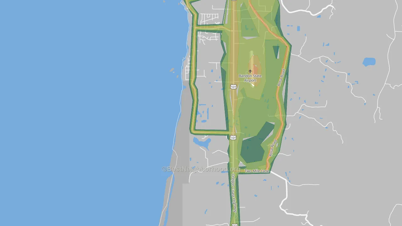 Twomile, OR Map of Noise Levels in Twomile