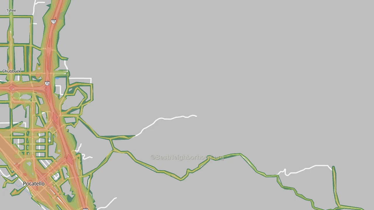 Tyhee, ID Map of Noise Levels in Tyhee