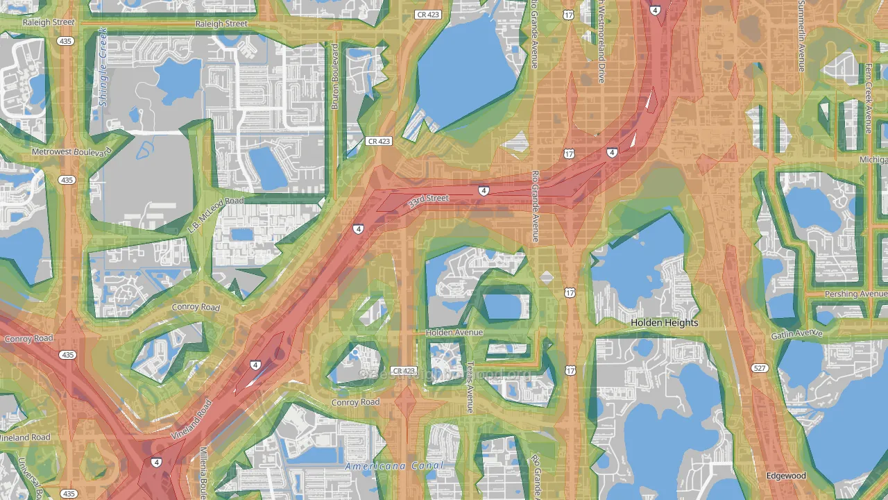 Tymber Skan on the Lake, Orlando, FL Map of Noise Levels in Tymber Skan on the Lake