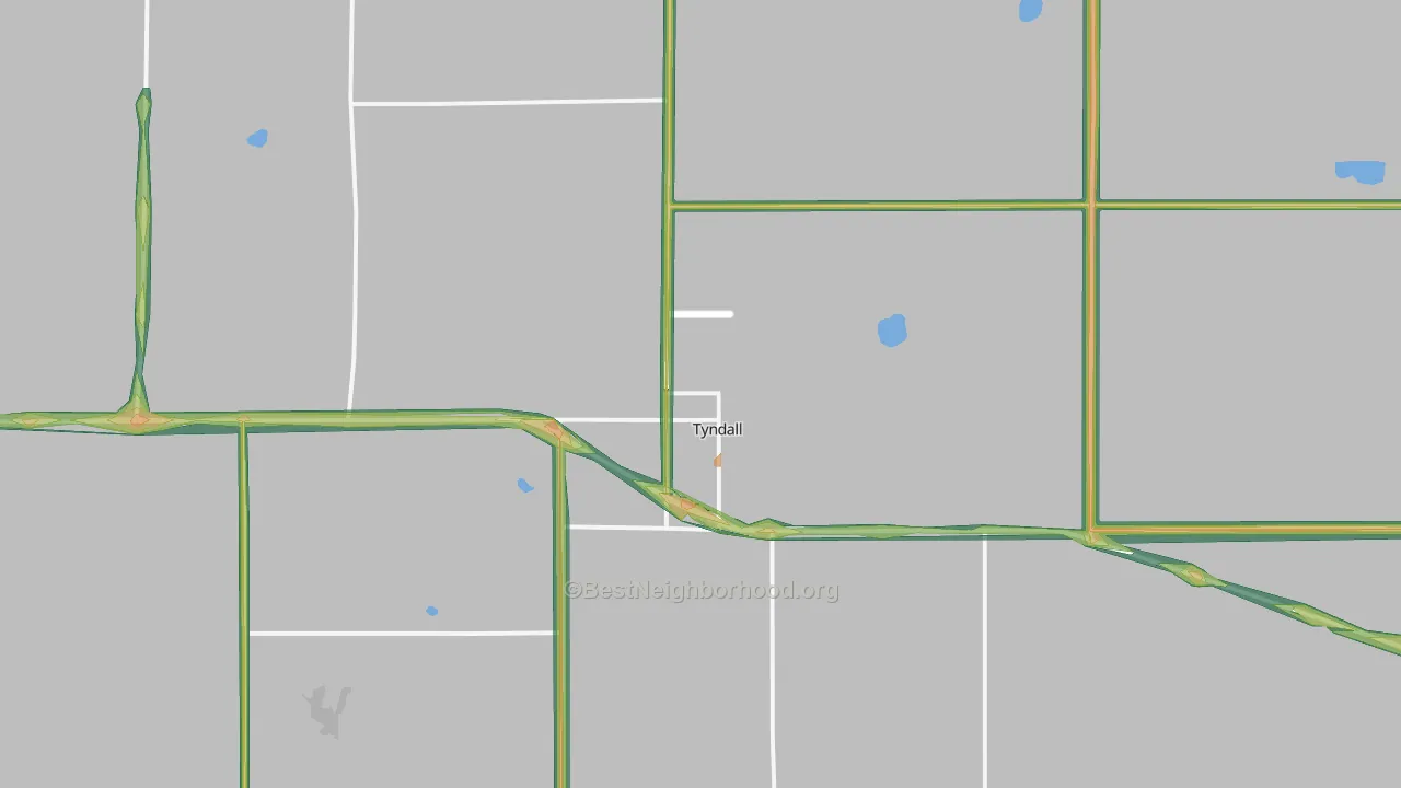 Tyndall, SD Map of Noise Levels in Tyndall