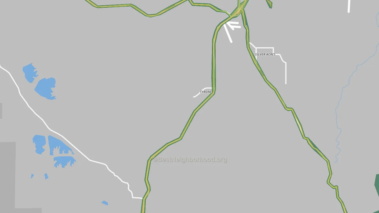 Tyrone, NM Map of Noise Levels in Tyrone