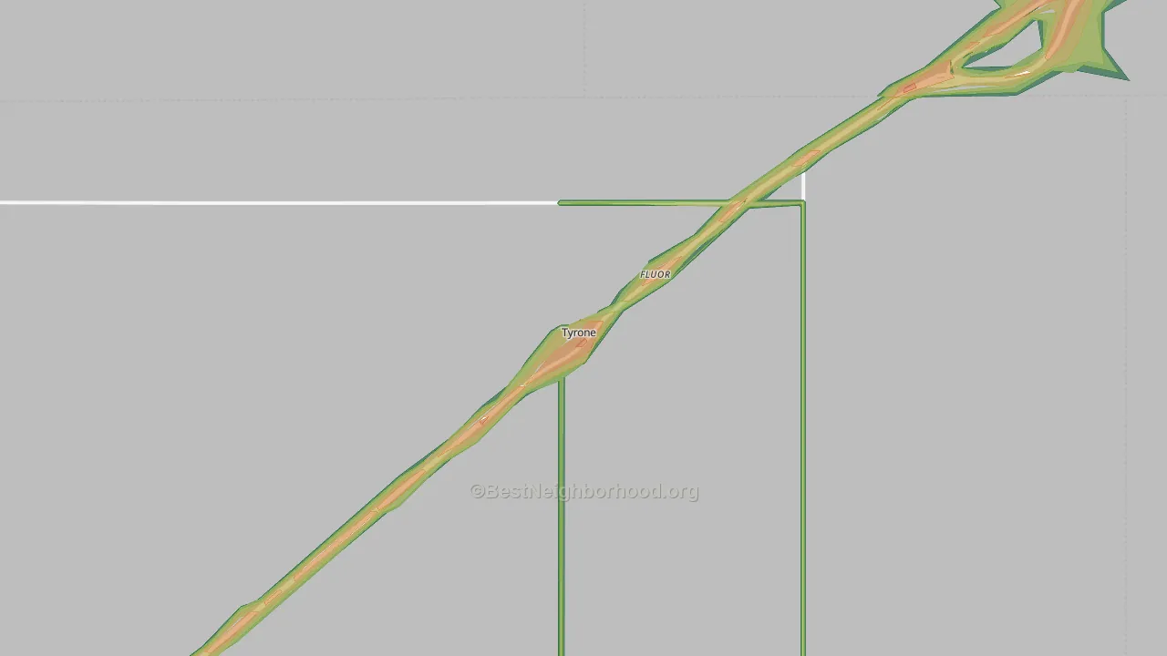 Tyrone, OK Map of Noise Levels in Tyrone