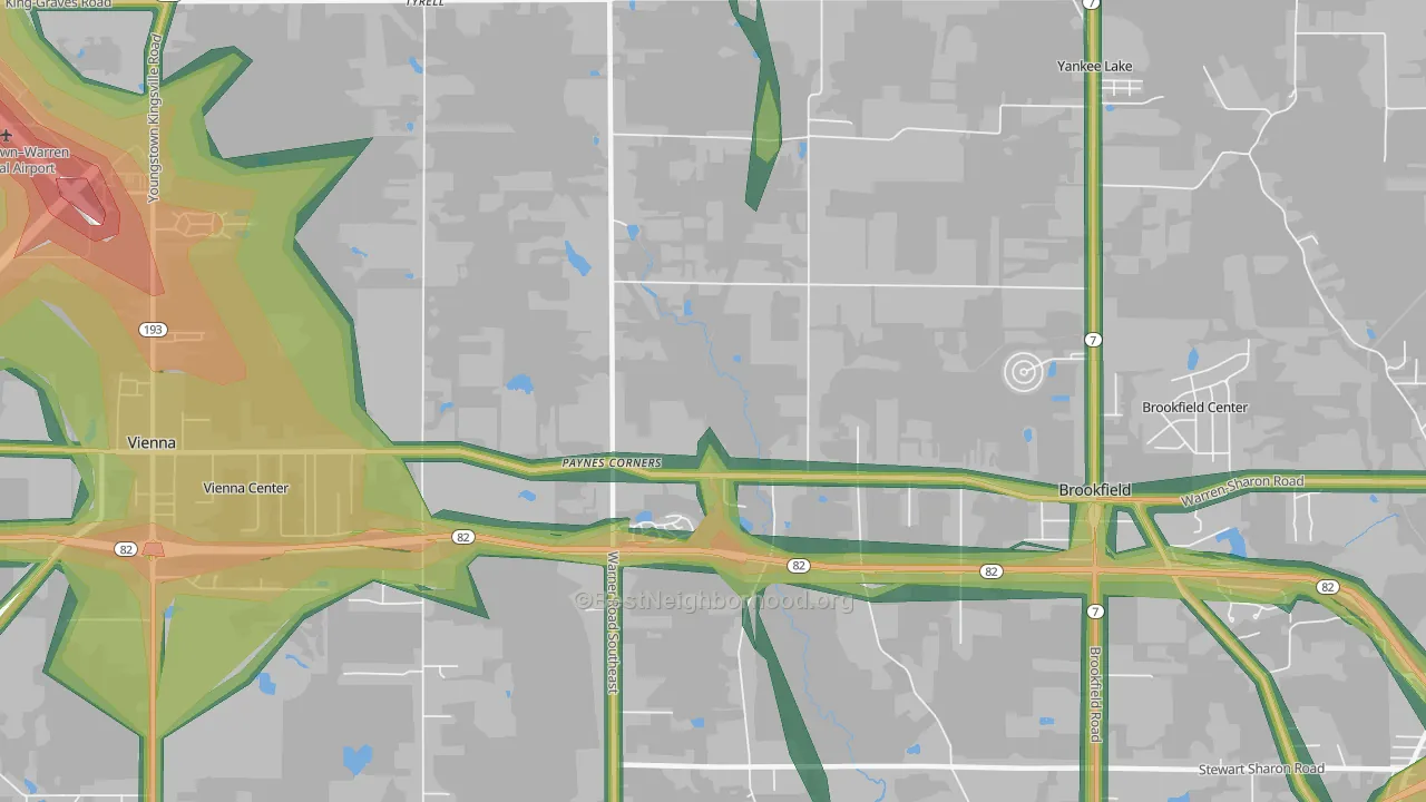 Tyrrell, OH Map of Noise Levels in Tyrrell