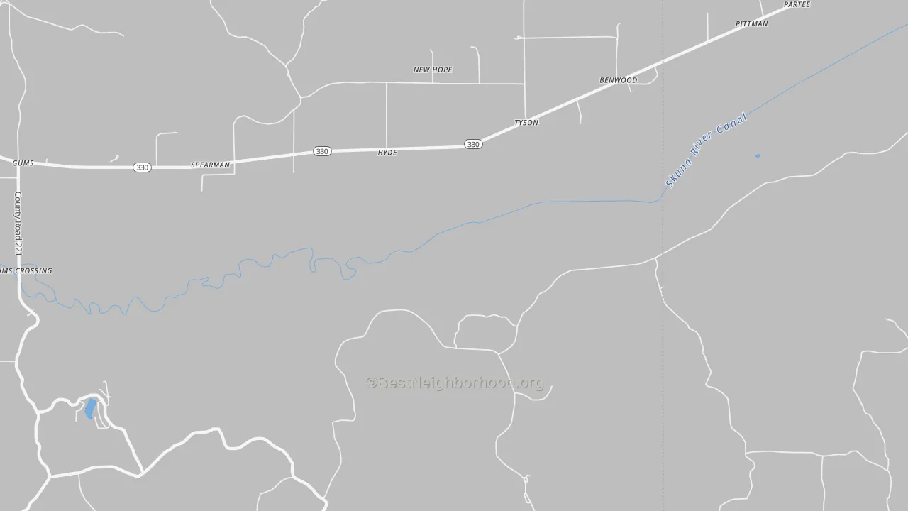 Tyson, MS Map of Noise Levels in Tyson