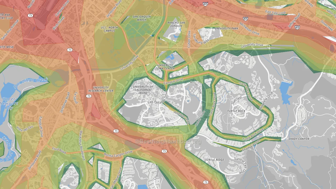 UC Irvine, Irvine, CA Map of Noise Levels in UC Irvine