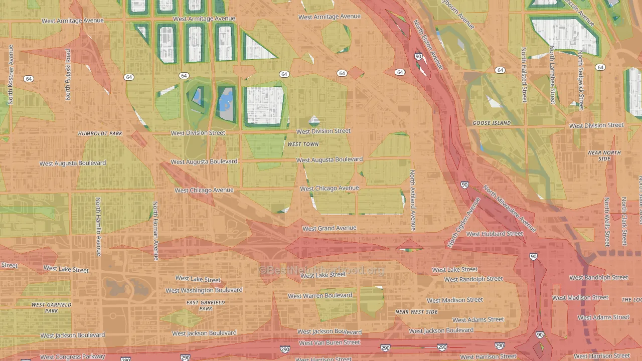 Ukrainian Village, Chicago, IL Map of Noise Levels in Ukrainian Village