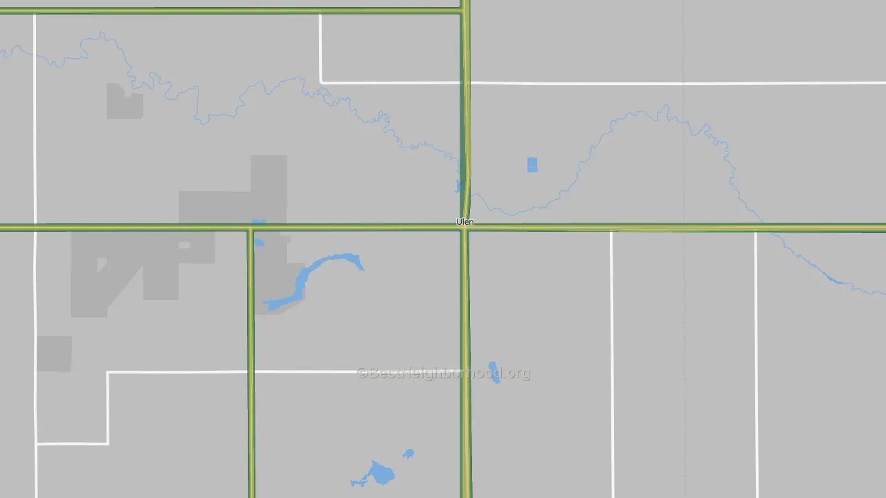 Ulen, MN Map of Noise Levels in Ulen