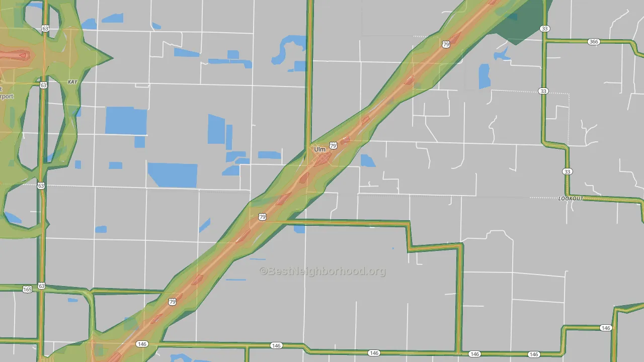 Ulm, AR Map of Noise Levels in Ulm