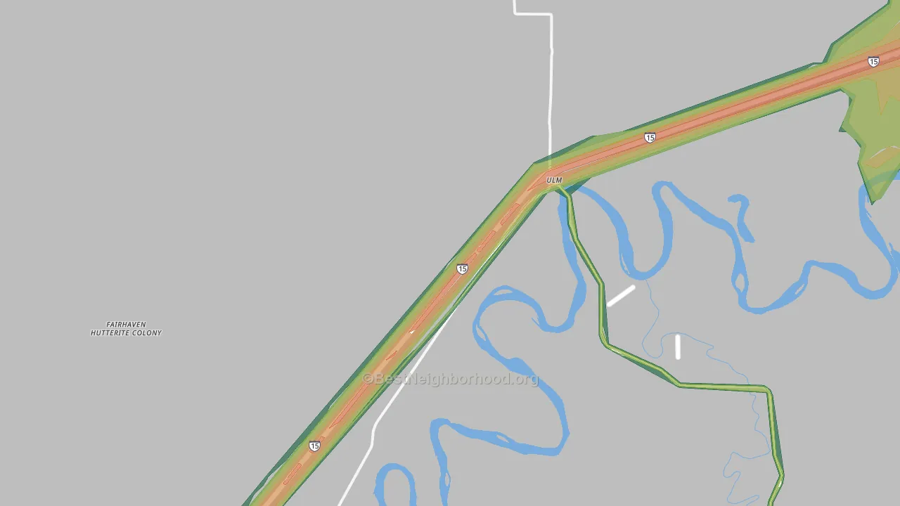 Ulm, MT Map of Noise Levels in Ulm