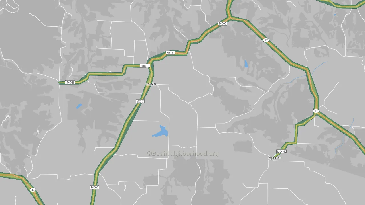 Ulman, MO Map of Noise Levels in Ulman