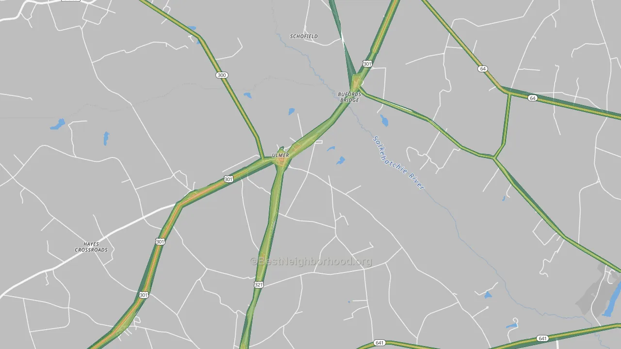 Ulmer, SC Map of Noise Levels in Ulmer