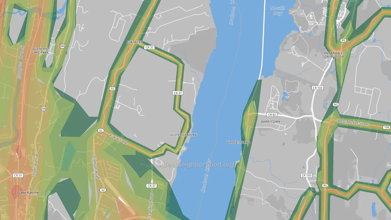 Ulster Landing, NY Map of Noise Levels in Ulster Landing
