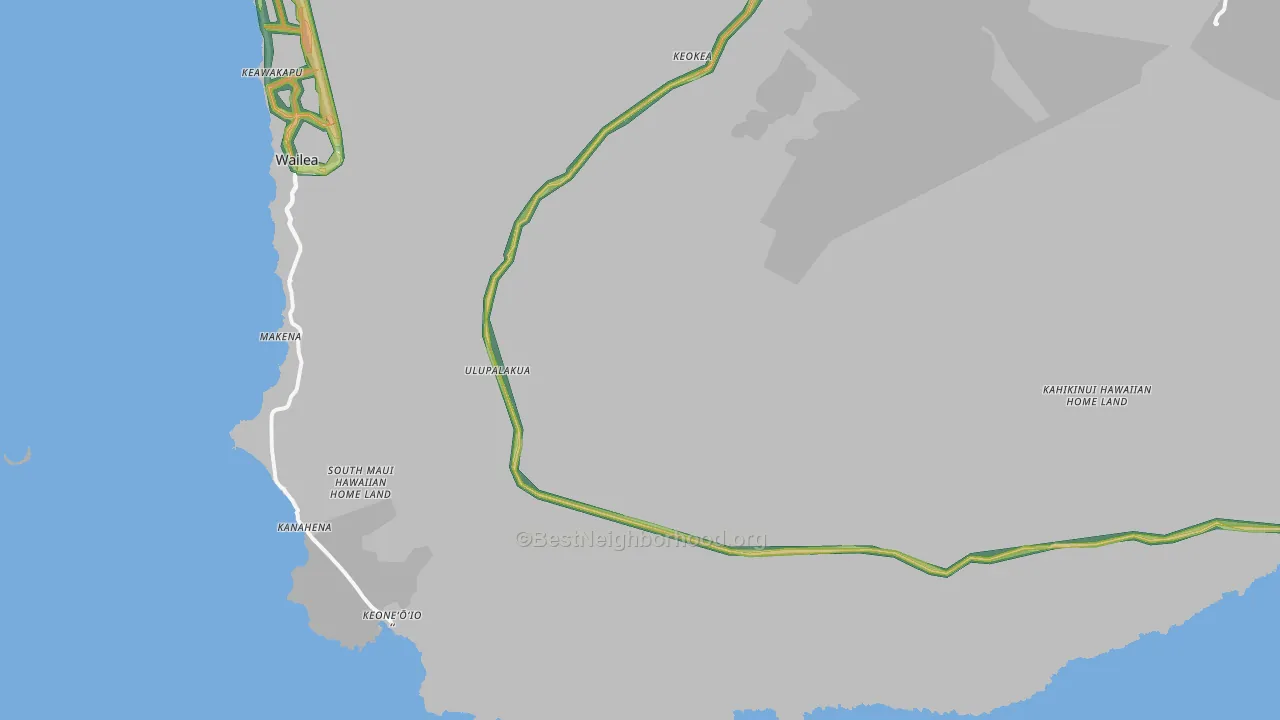 Ulupalakua, HI Map of Noise Levels in Ulupalakua