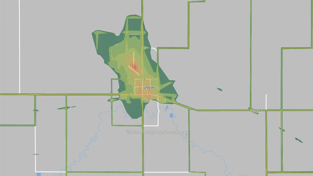 Ulysses, KS Map of Noise Levels in Ulysses