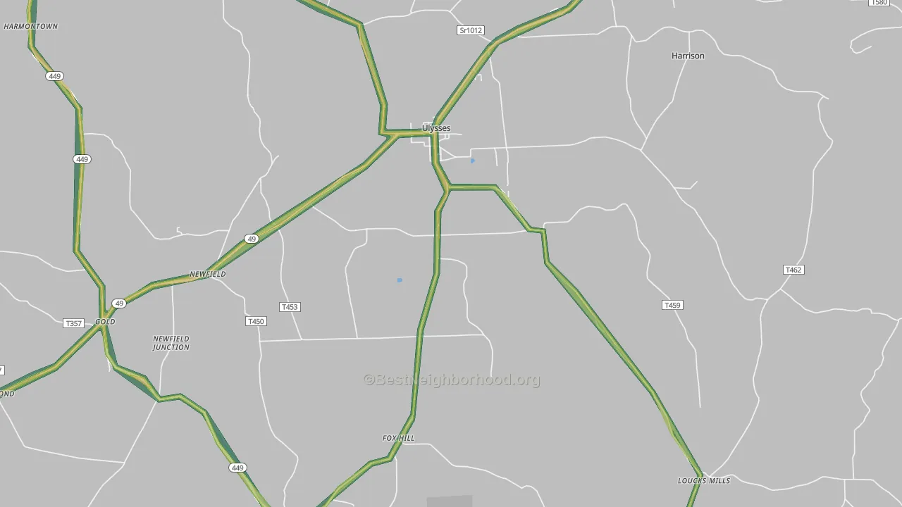 Ulysses, PA Map of Noise Levels in Ulysses