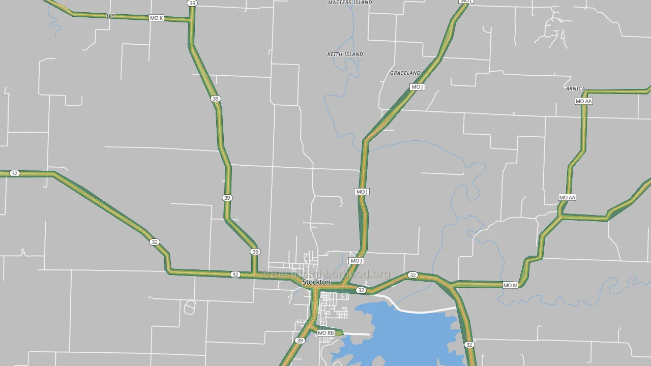 Umber, MO Map of Noise Levels in Umber