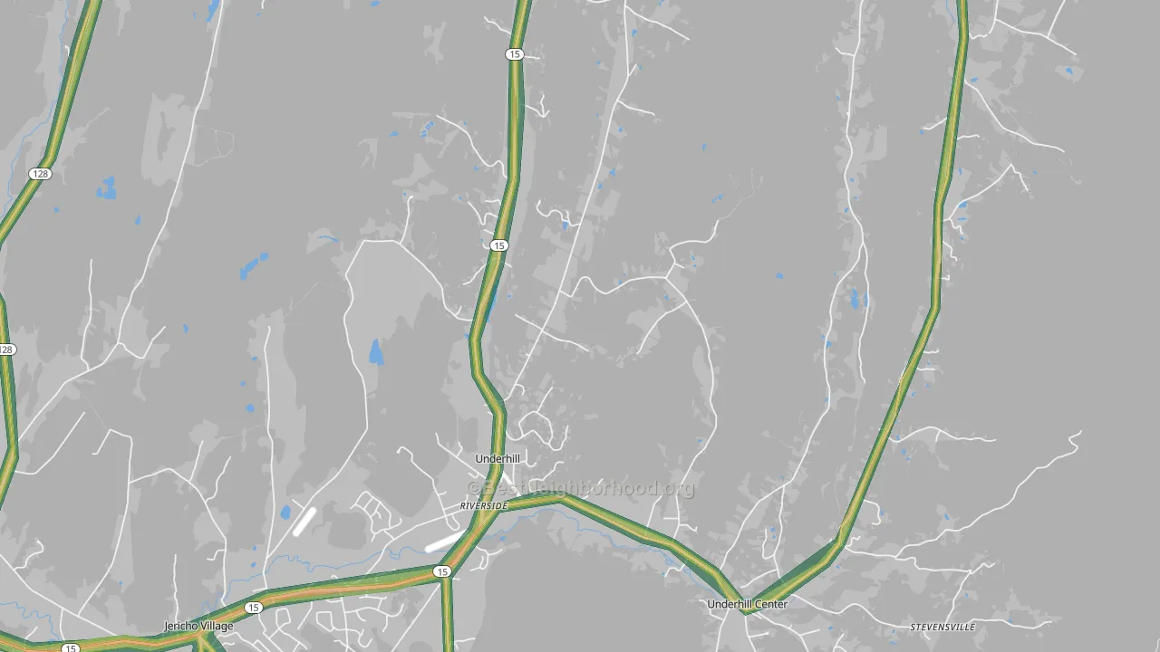 Underhill, VT Map of Noise Levels in Underhill