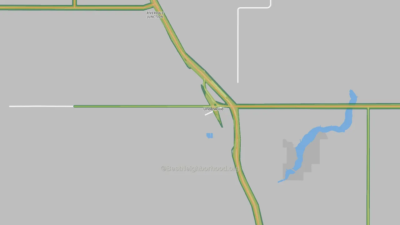 Underwood, ND Map of Noise Levels in Underwood