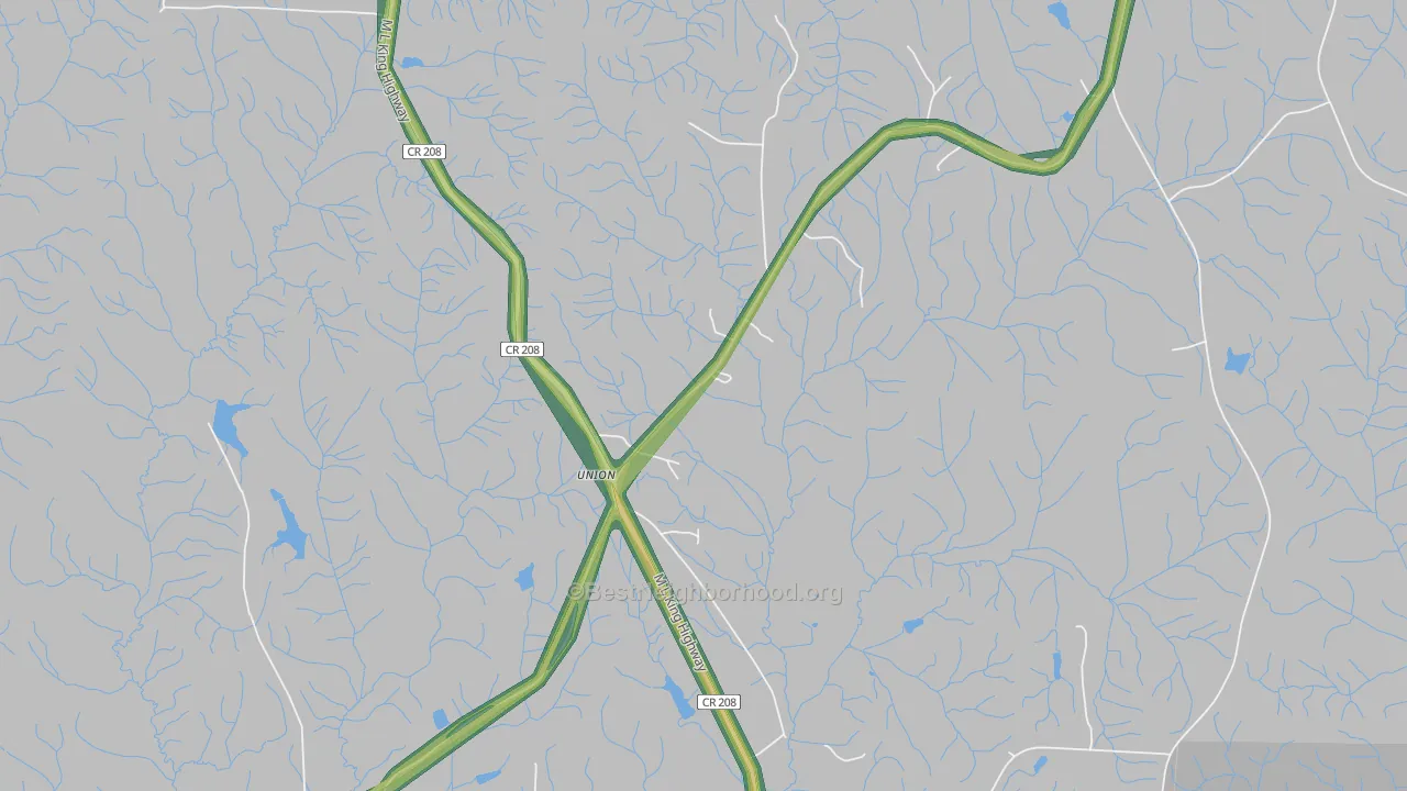Union, AL Map of Noise Levels in Union