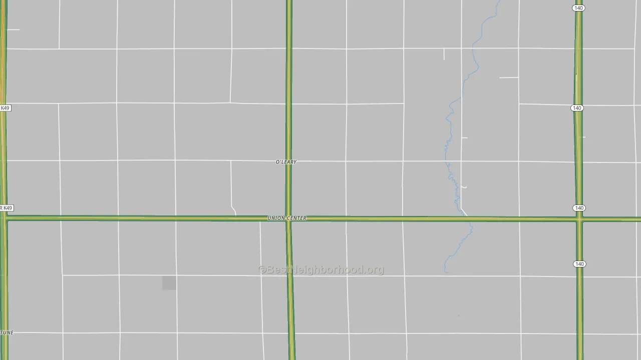 Union Center, IA Map of Noise Levels in Union Center