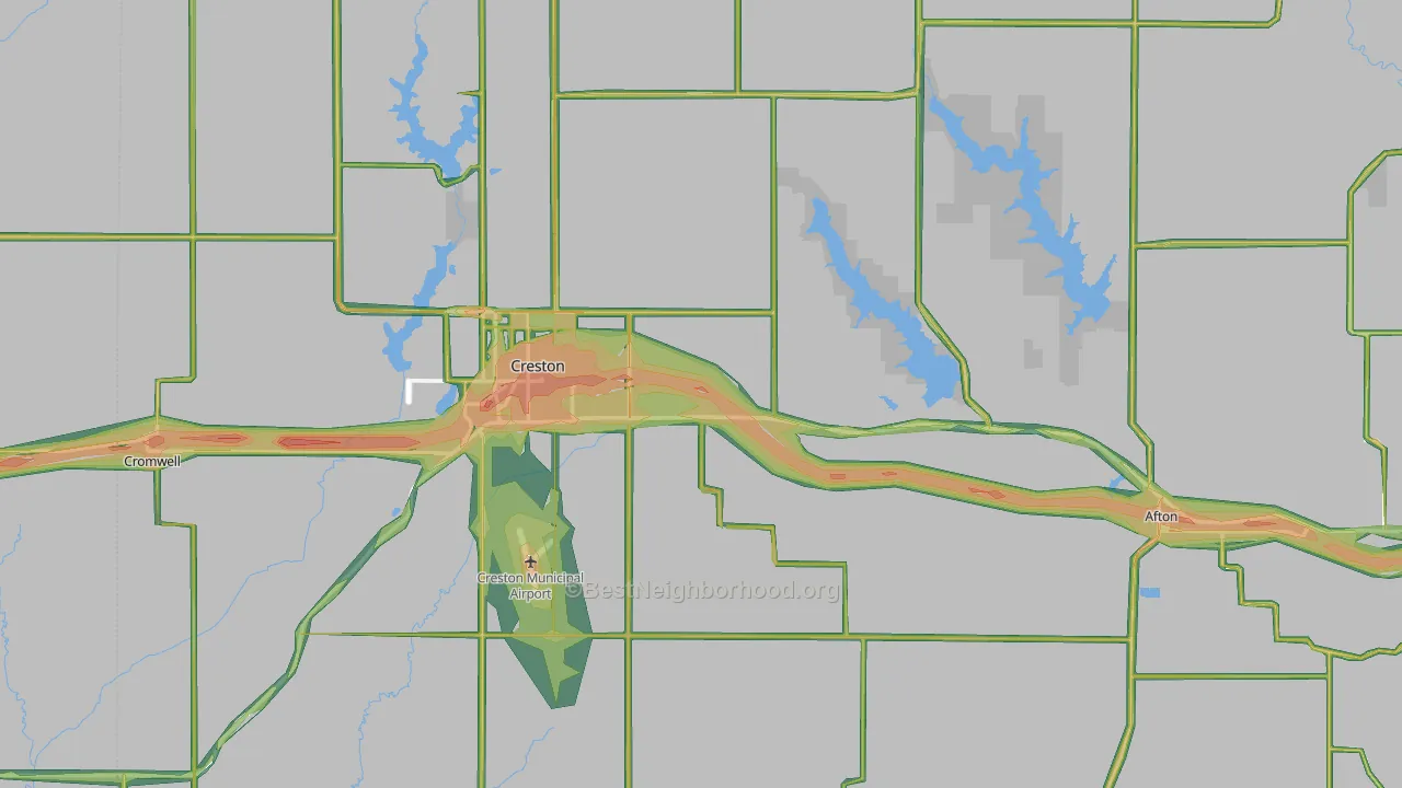 Union County, IA Map of Noise Levels in Union County