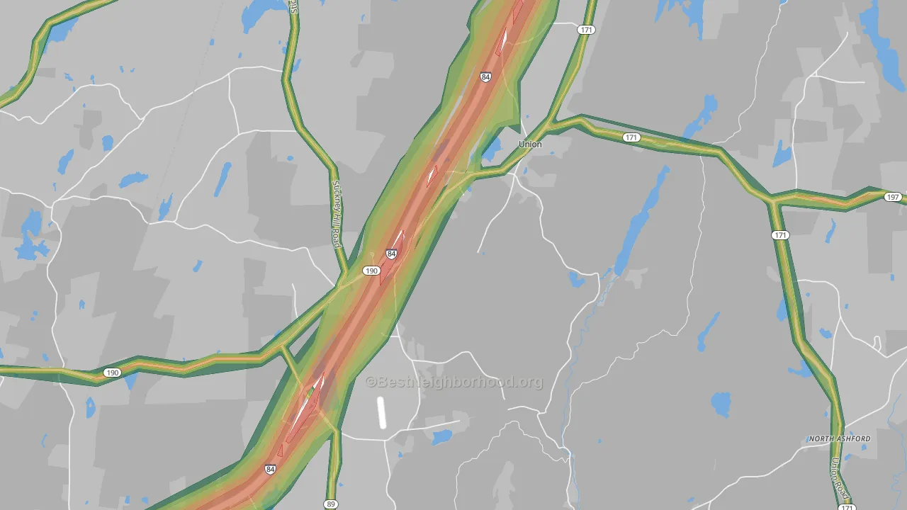 Union, CT Map of Noise Levels in Union