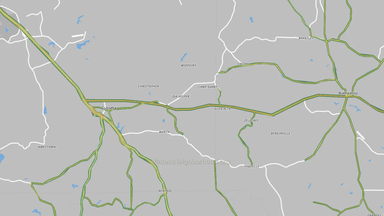 Union, GA Map of Noise Levels in Union