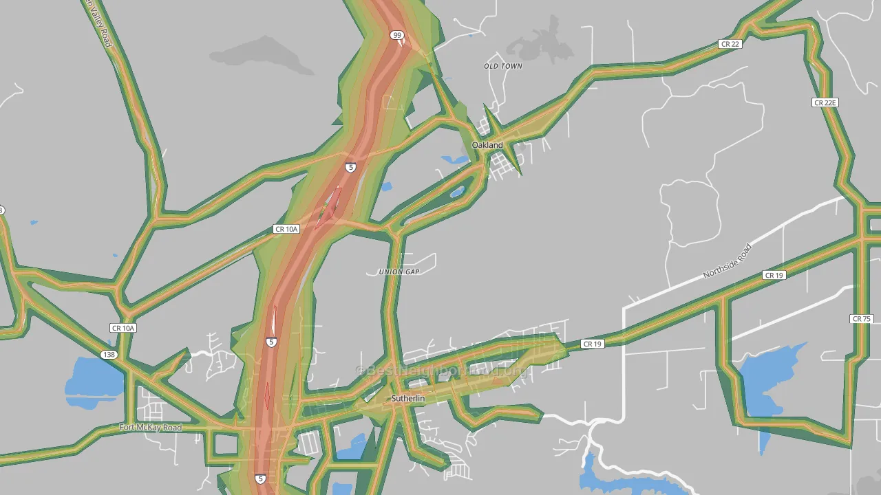 Union Gap, OR Map of Noise Levels in Union Gap