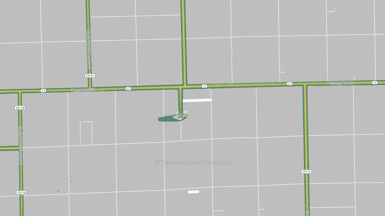 Union Hill, IL Map of Noise Levels in Union Hill