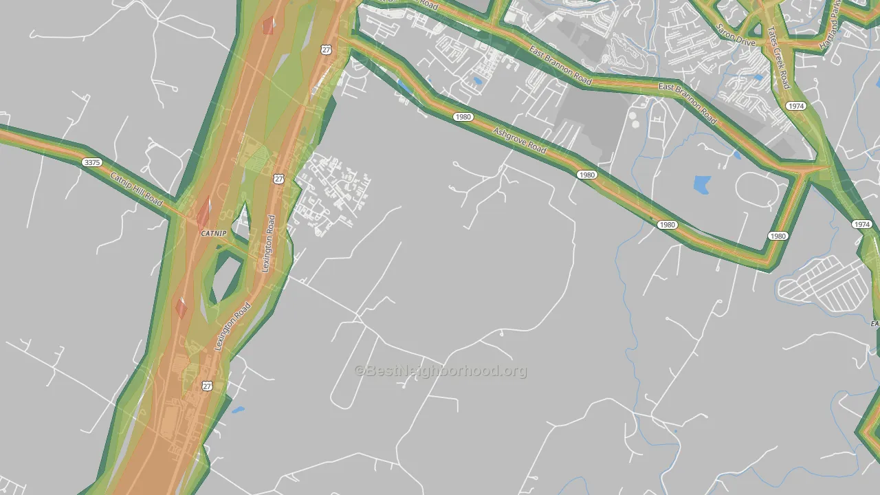 Union Mills, KY Map of Noise Levels in Union Mills