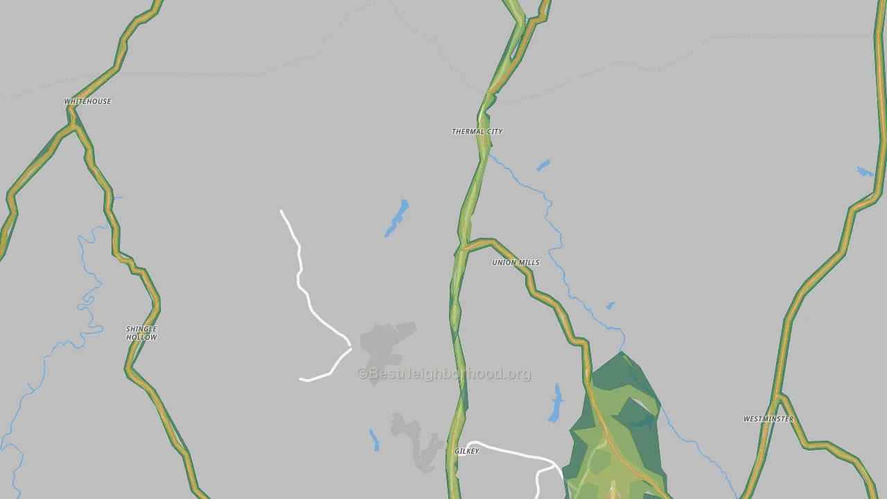 Union Mills, NC Map of Noise Levels in Union Mills