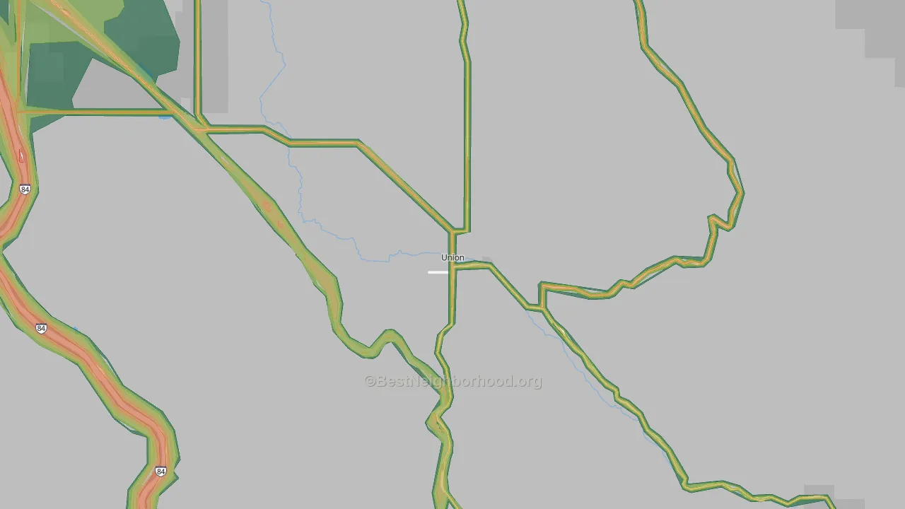 Union, OR Map of Noise Levels in Union