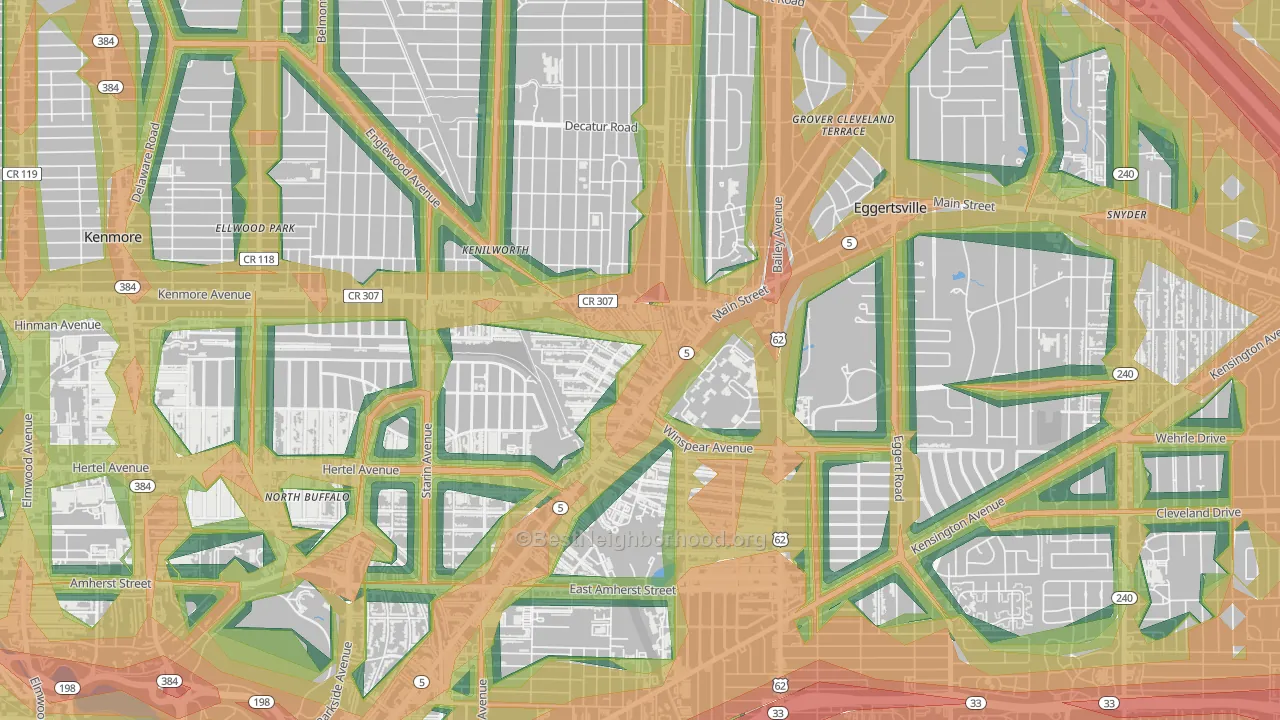 University, Buffalo, NY Map of Noise Levels in University